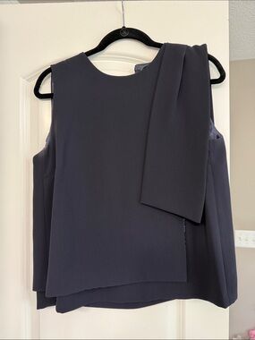MaxMara Navy Layered Sleeveless Blouse